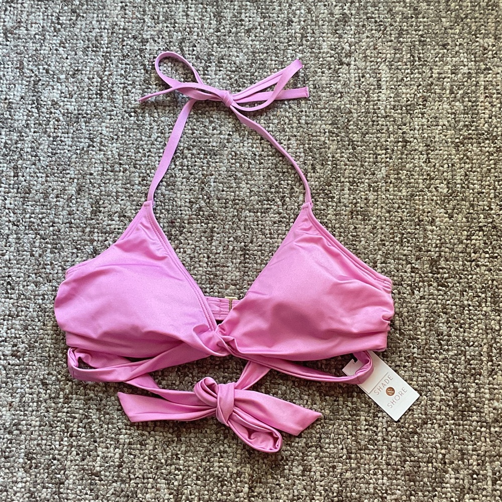 Shade & Shore Metallic Twist Front Underwire Bikini Top, Size 36D, NWT